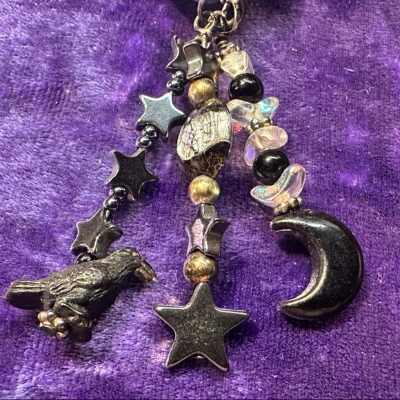 Goddess Figural Woman Feminine Charm Handblown Glass Celestial Necklace - Picture 3 of 8